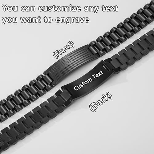 Bracelet Gifts for Men Husband Grandpa Son, Stainless Steel American Flag Watch Link Bracelet Unique Birthday Anniversary Jewelry Gifts - Image 2