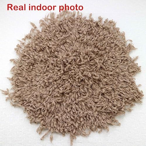 D&J DON&JUDY Hand Crochet Round Blanket with Fringe Newborn Photography Props - Image 3