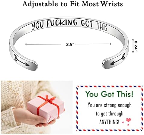 TONY & SANDY Inspirational Bracelets for Women Teen Girls Personalized Gifts for Daughter Granddaughter Mom Sister Friends Stainless Steel Engraved Cuff Birthday Easter Christmas - Image 3