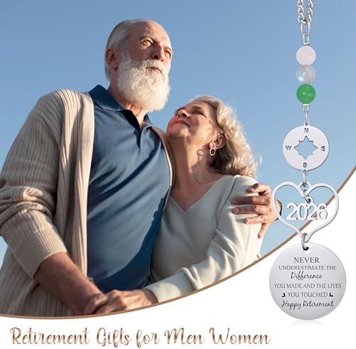 Retirement Gifts for Women Men Car Rear View Mirror Hanging Accessories Happy Retirement Gift for Woman 2026 Retired Gift for Coworker Friends Woman Man Car Ornament Keepsake - Image 6