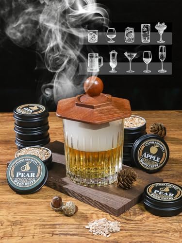 27Pcs Whiskey Smoker Kit with Torch- 16 Wood Chips,Ice Ball Molds, Cocktail Smoker Infuser Kit, Old Fashioned Drink Smoker Kit, Birthday Bourbon Whiskey Gifts for Husband,Men,Dad(No Butane) - Image 2