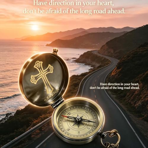 Compass - Luxury Unique Bible Verse/Graduation Gifts/Gifts for Veterans Day, College, High School, Cool Birthday Gift Idea for Son, Boys, Motivational Greeting Card Included - Image 5