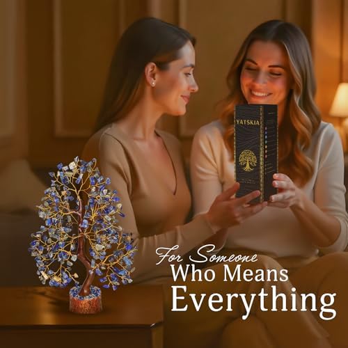 YATSKIA Lapis Lazuli Crystal Tree | Healing Crystal Gemstone Tree Decor | Home Office Decor | Housewarming Gifts New Home | Birthday Gifts for Women | 10 Inch 300 Beads - Image 4