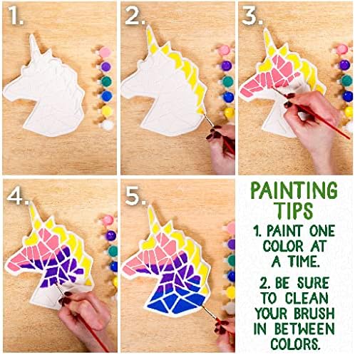 Creative Roots Mosaic Unicorn Stepping Stone, Includes 7-Inch Ceramic Stone & 6 Vibrant Paints, DIY Garden Stepping Stone Kit for Kids Ages 6+ - Image 5