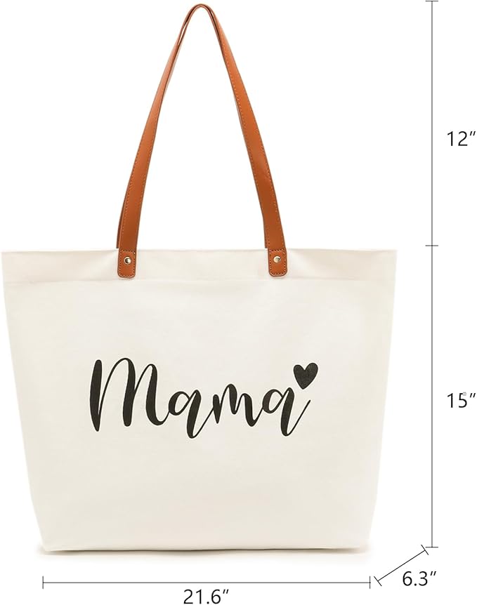 Lamyba New Mom Gifts, Mama Bag Tote with Makeup Bag, Cool Gifts for Mom to be/Expecting Mom/Pregnant Women