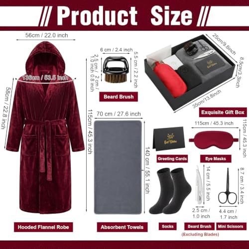 9 Pcs Birthday Gifts for Men Beard Care Set for Him,Wine Red - Image 2