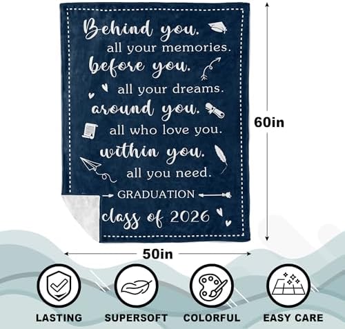 Cool Graduation Gifts 2026 - Best Gifts for High School Seniors, 2026 PHD/College/Masters Degree Graduation Gift - Grad Congrats Presents - Gradaution Blanket 60X50in - Image 5
