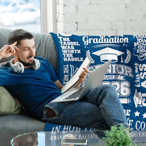 2026 Graduation Gifts Blanket 60 X 50 Inch, Graduation Gifts for Him/Men/Boy/Son, Class of 2026 Gifts, Graduate Gifts, High School/College/Masters Degree/Doctorate/PHD Graduation Gifts - Image 2