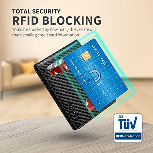 RUNBOX AirTag-Wallet-Mens-Slim-RFID Blocking Wallets Leather with Bill Compartment Air Tag Bifold Card Holder Wallet Gifts for Men Dad - Image 6