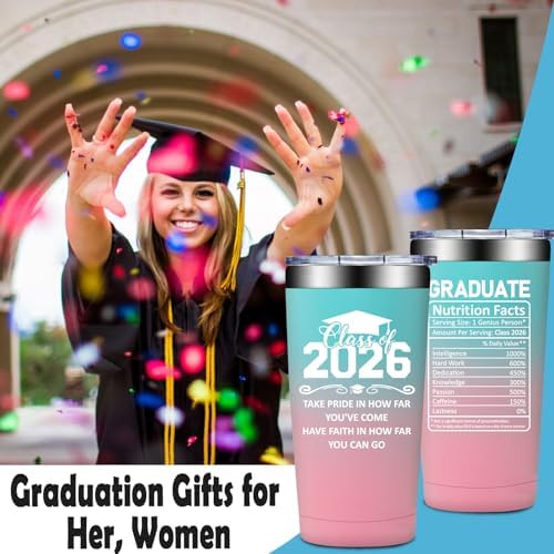 Grifarny Graduation Gifts Her, Girls 2026 - College, High School, Middle School Graduation Gifts for Women - Class of 2026 Graduate Tumbler Mug 20 oz - Image 3