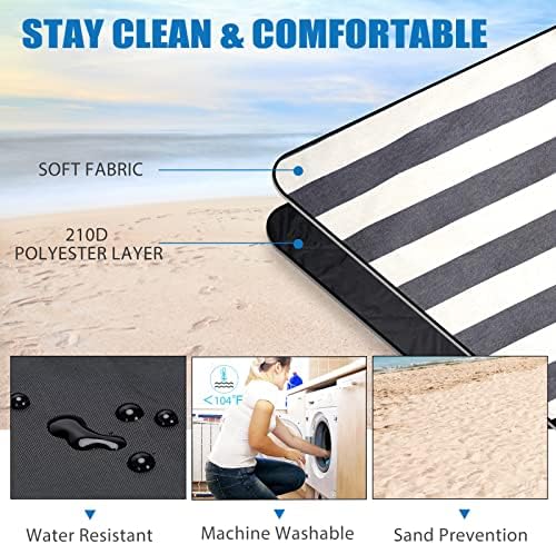 G GOOD GAIN Waterproof Picnic Blankets Outdoor Machine Wash, Denim Blue - Image 4