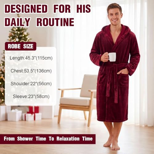 9 Pcs Birthday Gifts for Men Beard Care Set for Him,Wine Red - Image 3