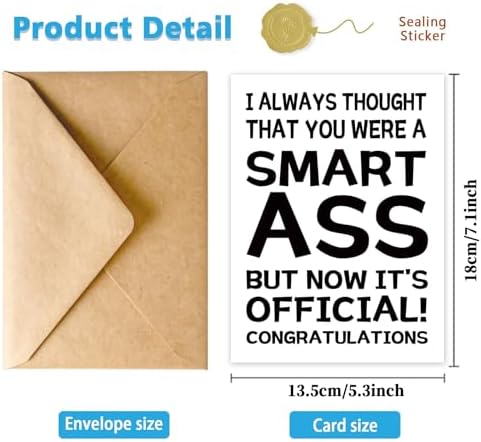 Funny Graduation Card Gift for Him Her, High School & College Graduation Card, Congratulations Card for Men Women - Image 3