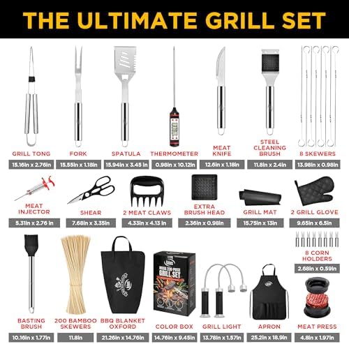 Kaluns 236 PCS Ultimate Grill Master Gift Set – Complete BBQ Accessories Kit with Virtually Everything Needed for Grilling, Smoking & BBQ - Image 4