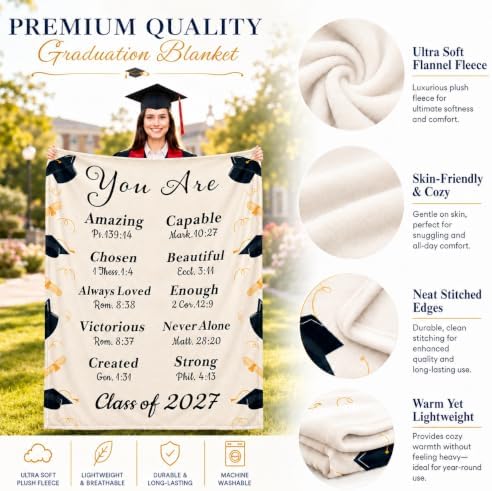 2027 Graduation Gift for Her Him Senior Night 2027 Graduation Throw Blanket - Image 4