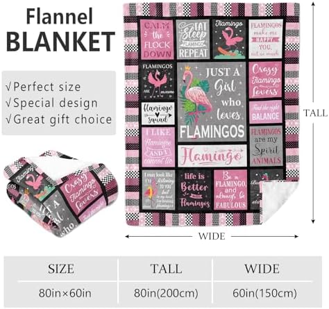 Flamingo Gifts Blanket 80"x60", Pink Flamingo Gifts for Women Girl Unique, Flamingos Decor, Christmas Birthday Gift Ideas for Flamingos Lovers - Image 2