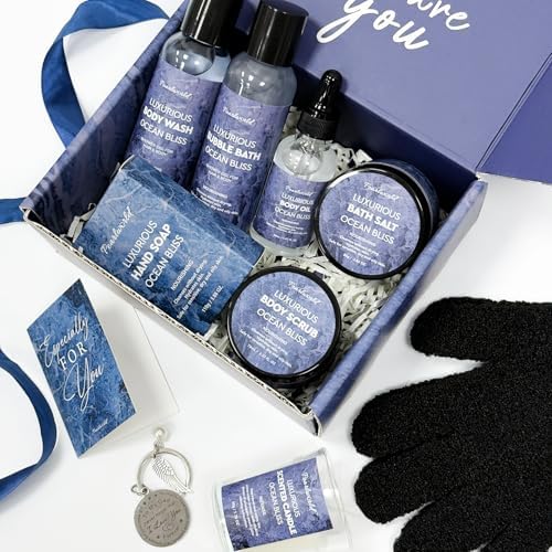Birthday Gifts Baskets for Men Bath Spa Set, Ocean-Scented, 12Pcs - Image 3