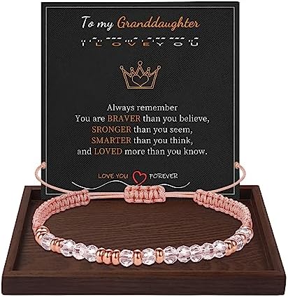 Morse Code Bracelets for Women Mothers Day Gifts 2026 Graduation Gifts Mom Birthday Gift Pink Braided Bracelets Teen Trendy Stuff Inspirational Best Friend Birthday Gifts for Daughter Girlfriend Christmas Stocking Stuffers Jewelry by BTYSUN