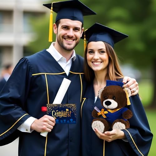 Bear with Graduation Cap Toys Class of 2026 Plush Stuffed Teddy Bear Animal Dog Cap and Gown with Greeting Card and Bag for Graduation Day Gift(Royal Blue) - Image 6