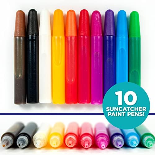 Horizon Group USA 10-Pack Suncatcher Art Pens – 10 Colors, 10ML Each – Kids’ Window Art Supplies, Refill Pens for Suncatchers, Arts and Crafts Activity - Image 2