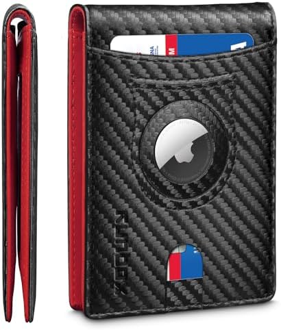 RUNBOX AirTag-Wallet-Mens-Slim-RFID Blocking Wallets Leather with Bill Compartment Air Tag Bifold Card Holder Wallet Gifts for Men Dad by RUNBOX