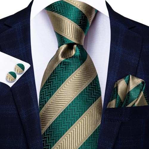 Hi-Tie Lot 5 Pcs Gift Box Mens Tie Set Necktie with Pocket Square Cufflinks Silk Neck Tie Collection - Image 5