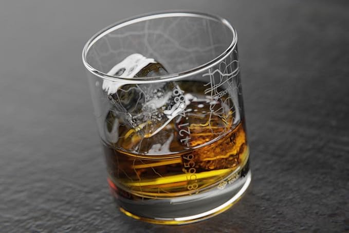 Well Told Engraved Charlotte North Carolina Map Rocks Glass, Old Fashioned Whiskey Glass (11 oz, Clear) Etched Whiskey Glass, Gifts For Whiskey Lovers