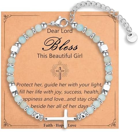 Religious Cross Bracelet for Women Girls, Christian Gifts by IKIATY
