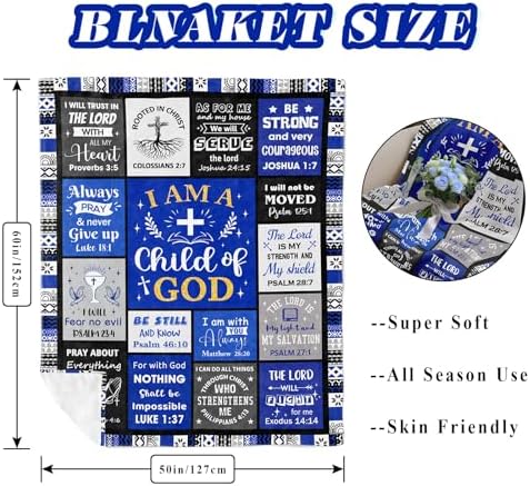 Christian Gifts for Men, Baptism Gifts for Boys, Christian Blanket for Men - Image 5