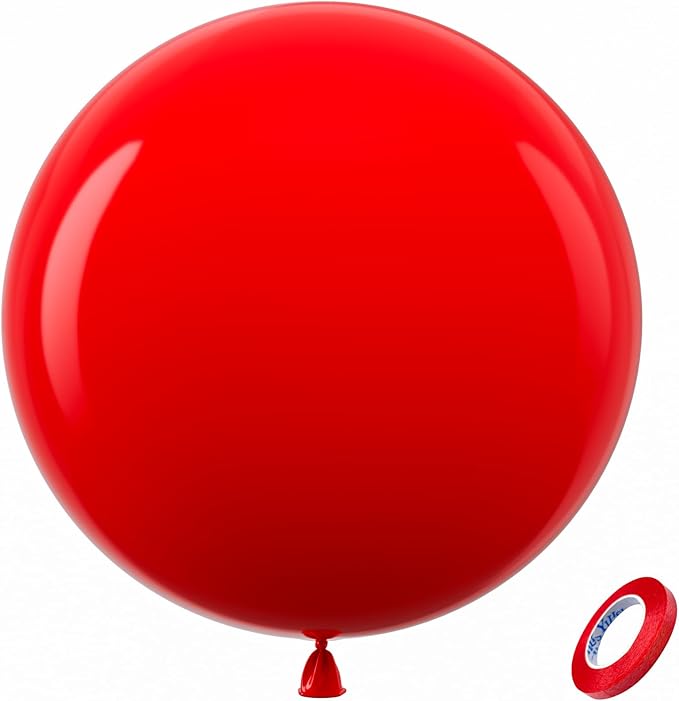 Bezente Red Giant Balloons 36 Inch - 8 Pack Jumbo Red Balloon Large Round Latex Balloon for Photo Shoot Wedding Anniversary Birthday Christmas New Year Party Decorations