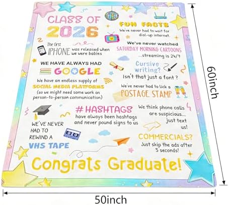 Class of 2026 Graduation Gifts Blanket - Graduation Gift for Her Him, High School College Congrats Graduate Gifts for Women Men, 2026 Graduation Party Decorations, Soft Flannel Throw Blanket, 60"x50" - Image 6