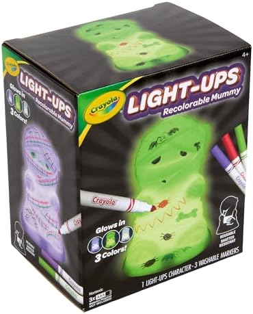 Crayola Light-Ups - Mummy, Reusable Halloween Craft Toy, Glow in The Dark Light Up Mummy, Cute Halloween Decor & Night Light, Gift for Kids, 5+ - Image 4