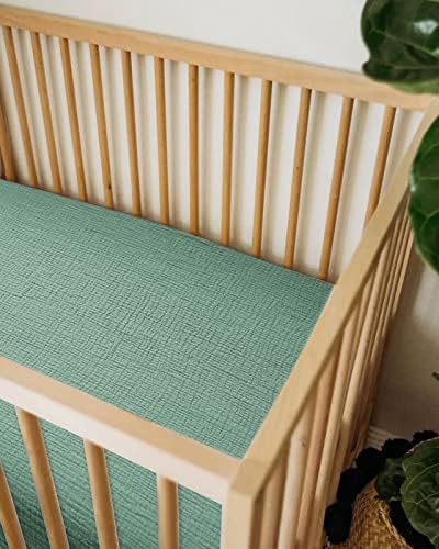 Muslin Bassinet Sheets 1 Pack, 33" x 17", (Roman Green) - Image 5