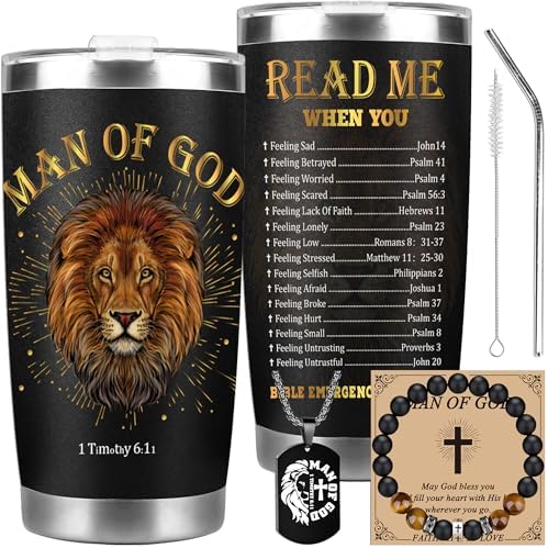 CRASHOT Christian Gifts for Men, Travel Tumbler Religious Gift Set by CRASHOT