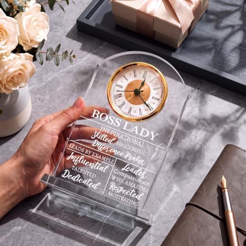 Landical Lady Boss Gifts Acrylic Boss Clock Gifts for Leader Women Female - Image 5