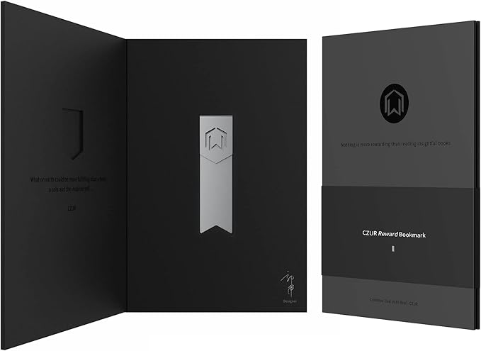 CJ Tech Metal Bookmark, Stylish Bookmarks, Teacher Valentine Gift, Unique Gift for Women, Men, Readers, Light&Durable Reward Bookmark with ANODIZING Technology, SuperGrip U-Shape Design-Black