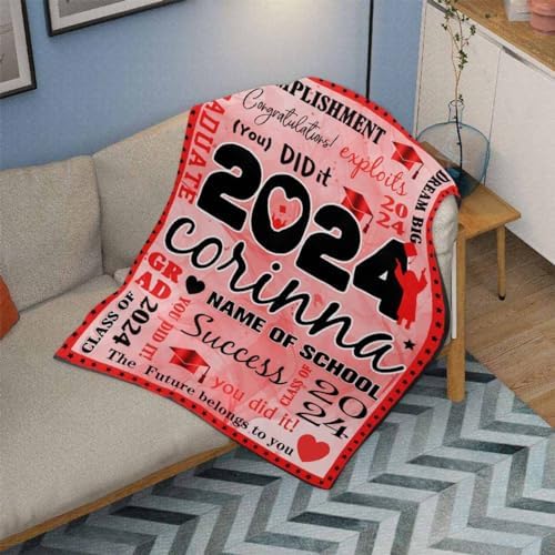 Personalized Senior Class of 2024 Blankets with Photo and Name Custom Blankets with Photos Picture Blankets Customized Blanket Pictures Customized 50x60inch - Image 3