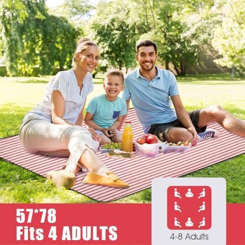 G GOOD GAIN Waterproof Picnic Blankets Outdoor Machine Washable, Apple - Image 2