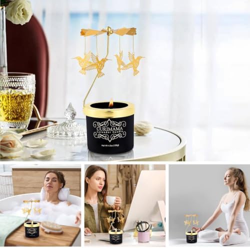 Curimama Lavender Soy Candle with Rotating Hummingbird - Image 5