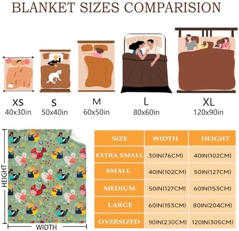 Chickens Blanket Gift for Boy Girl, Chicken Flowers Green Throw Blanket for Hen Chicken and Flowers Lovers Soft Lightweight 40"x50" for Kid for Sofa,Bed and Living Room - Image 6