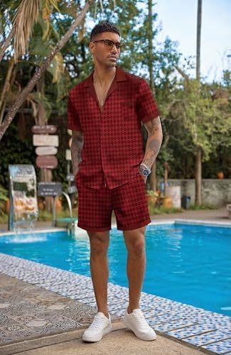 Ekouaer Men Silk Pajamas Set 2 Pieces Satin Pj Button Down Loungewear Sets - Image 5