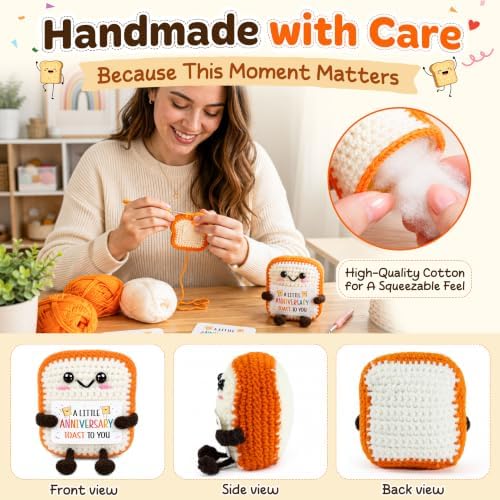 OASSIE Anniversary Wedding Gifts for Women Men - Positive Crochet Toast - Image 3