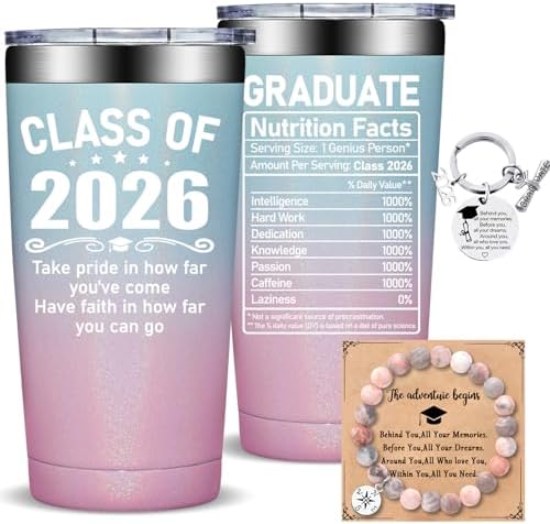 Fufandi Graduation Gift for Her - Class of 2026 Graduation Gift - College High School Graduations Gifts - Congratulations Gift for Women - Tumbler Cup 20oz by Fufandi
