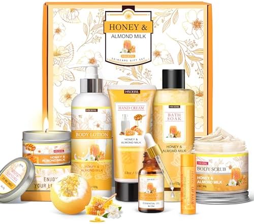 Birthday Gifts for Women, 9PCS Almond Milk & Honey Bath and Body Gifts Set by Unknown