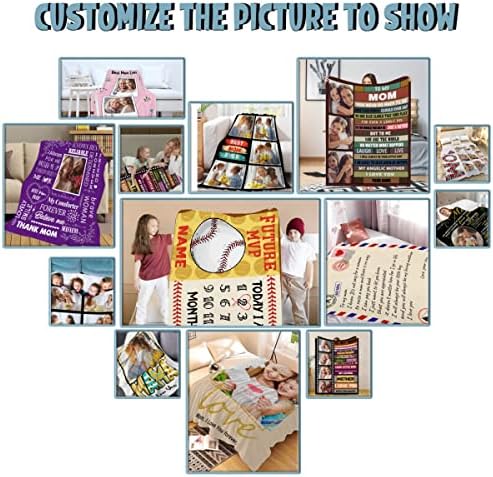 Personalized Baby Month Blanket Name Blanket | Monthly Milestone Blanket for Newborn Boy Girl | 60"x80" | Baseball Sport Customized Throw Blanket with Name for Souvenir Gift - Image 7