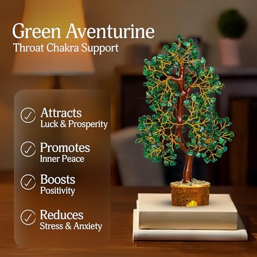YATSKIA Green Aventurine Crystal Tree | Healing Stones Money Tree | Crystal Tree Decor | Unique Gifts for Women | Birthday Gifts for Women | 10 Inch 300 Beads - Image 3
