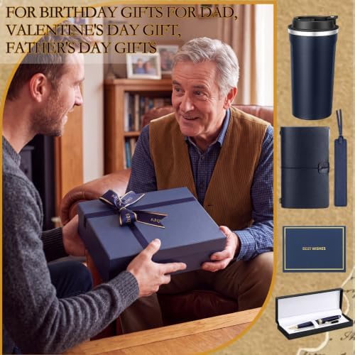 7 Pcs Gift Set for Men 17oz Tumbler Notebook Bag Pen,Blue - Image 5