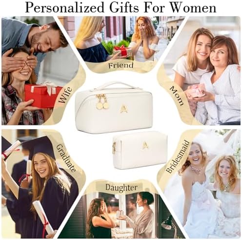 Initial Makeup Bag Personalized Gift for Women Teen Girls - Image 3