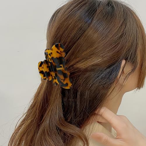 Acrylic Letter Hair Clips for Women -Tortoise Shell Monogram Hair Claw Alphabet Large Hair Clip, Fashion Glitter Claw Clips Elegant And Durable Hair Accessory, Letter B - Image 2