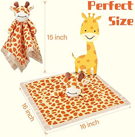 Pro Goleem Giraffe Loveys for Babies Soft Security Blanket Snuggle Toy Stuffed Animal Blanket Unisex Baby Lovie Baby Gifts for Infant and Toddler 16 Inch - Image 5